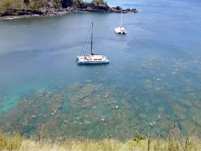 Snorkel Boats at Honolua Bay